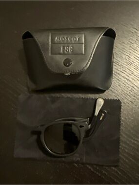 Moscot and Freemans Sporting Club Sunglasses Black Frame Green Glass Lenses.